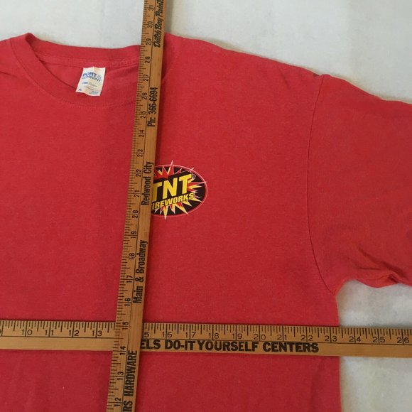 #79 Port & Company Core Cotton TNT Fireworks Red Short Sleeve Mens T-shirt Sz XL - Picture 4 of 10